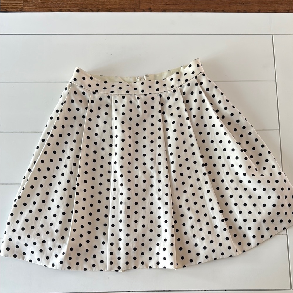 J. Crew Factory Black and White Polka Dot Mini Skirt